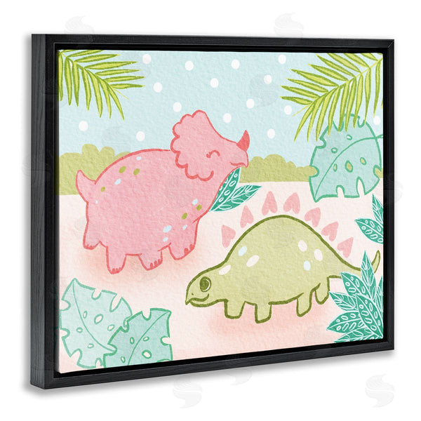 Stupell Industries Stupell Studio | Cute Dinosaurs Pink Green Kids
