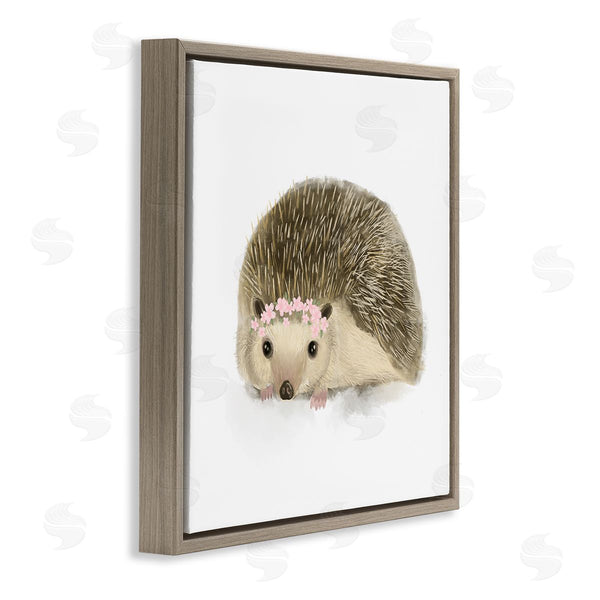 Stupell Industries Stupell Studio | Cute Floral Crown Hedgehog Nursery Woodland Animal