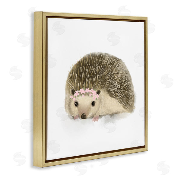 Stupell Industries Stupell Studio | Cute Floral Crown Hedgehog Nursery Woodland Animal