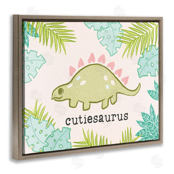 Stupell Industries Stupell Studio | Cutiesaurus Dinosaur Kids Pink