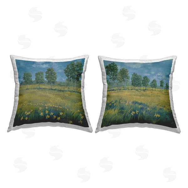 Stupell Industries Stupell Studio | Daffodil Tree Lined Field Printed Throw Pillow Set