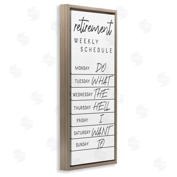 Stupell Industries Stupell Studio | Daily Retirement Schedule Funny Weekday Humor