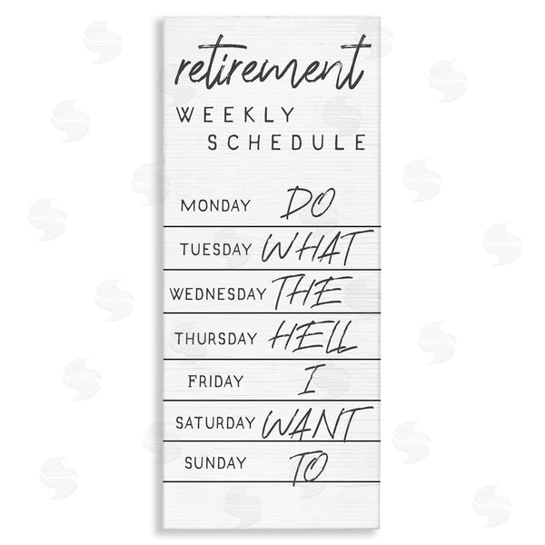 stupell industries Stupell Studio | Daily Retirement Schedule Funny Weekday Humor