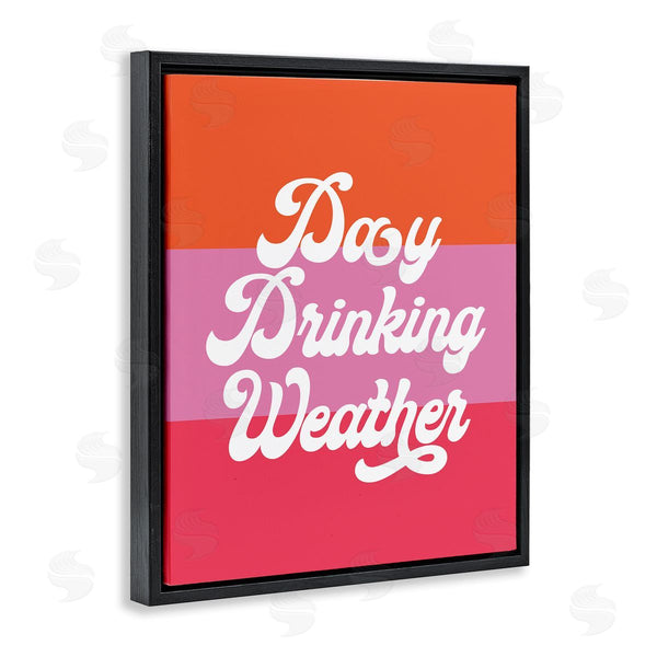Stupell Industries Stupell Studio | Day Drinking Weather Summer Stripes Retro Typography Wall Art