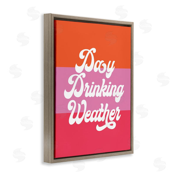 Stupell Industries Stupell Studio | Day Drinking Weather Summer Stripes Retro Typography Wall Art