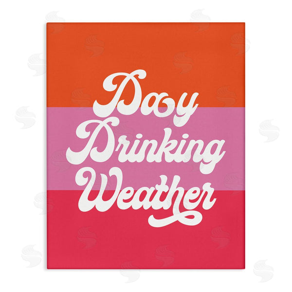 stupell industries Stupell Studio | Day Drinking Weather Summer Stripes Retro Typography Wall Art