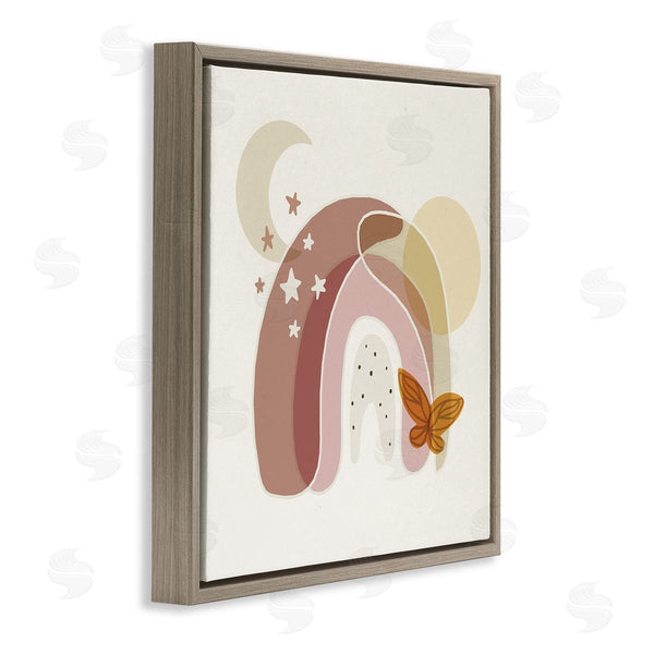 Stupell Industries Stupell Studio | Dessert Moon Rainbow Starry Sky Butterfly Terracotta Tone Wall Art