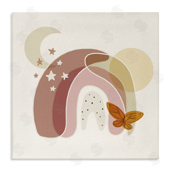 stupell industries Stupell Studio | Dessert Moon Rainbow Starry Sky Butterfly Terracotta Tone Wall Art