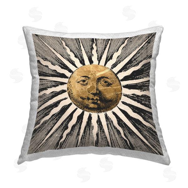 Stupell Industries Stupell Studio | Detailed Sun Face Printed Throw Pillow