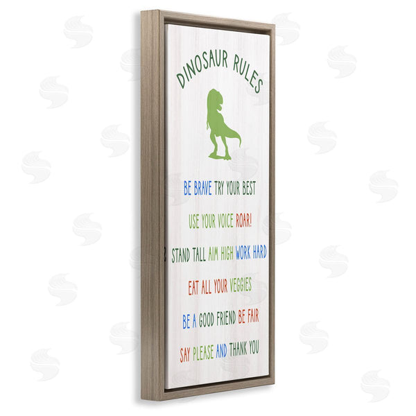 Stupell Industries Stupell Studio | Dinosaur Rules Kids List Wall Art