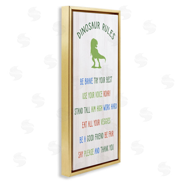 Stupell Industries Stupell Studio | Dinosaur Rules Kids List Wall Art
