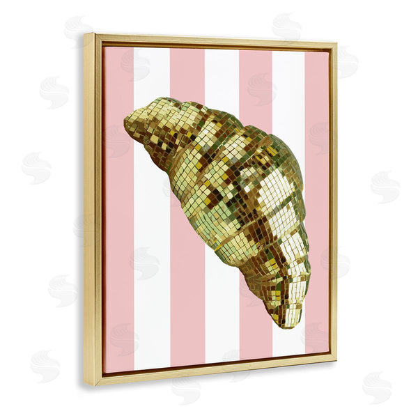 Stupell Industries Stupell Studio | Disco Croissant & Pink Stripes