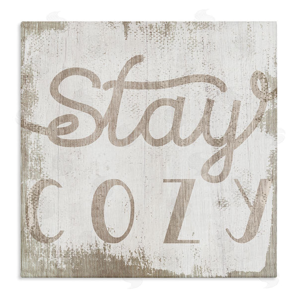 stupell industries Stupell Studio | Distressed Stay Cozy Sentiment Playful Rustic Typography Wall Art