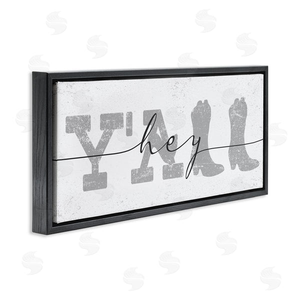 Stupell Industries Stupell Studio | Distressed Western Hey Y'all Cowboy Boots Phrase