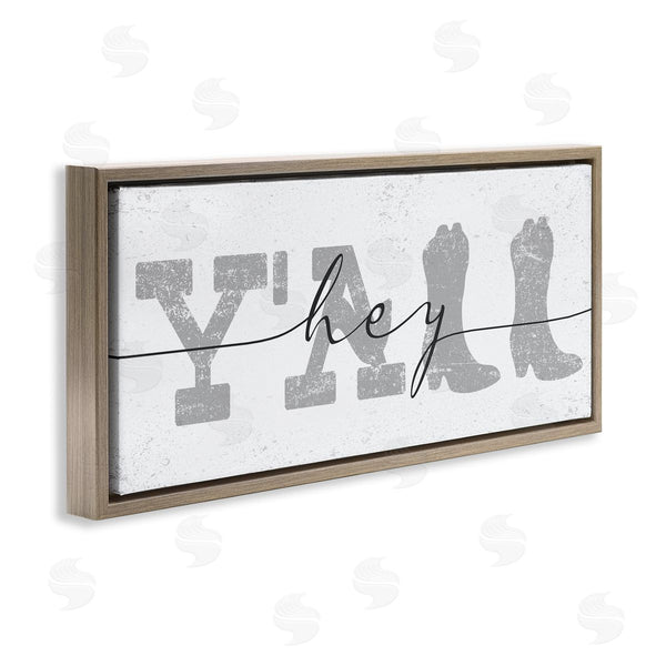 Stupell Industries Stupell Studio | Distressed Western Hey Y'all Cowboy Boots Phrase