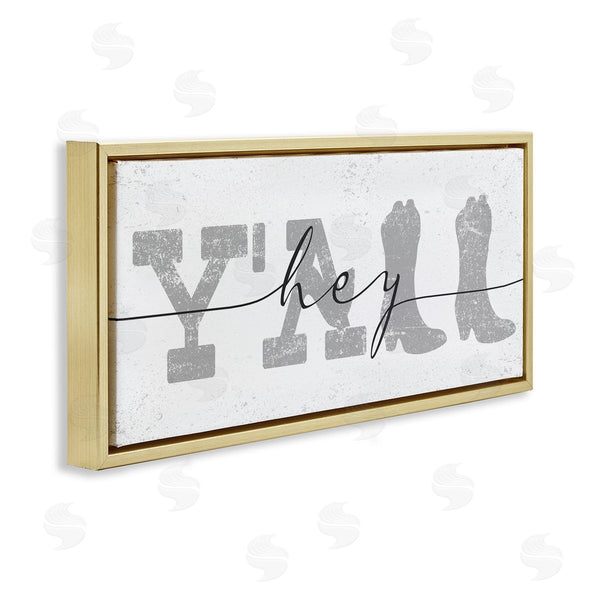 Stupell Industries Stupell Studio | Distressed Western Hey Y'all Cowboy Boots Phrase