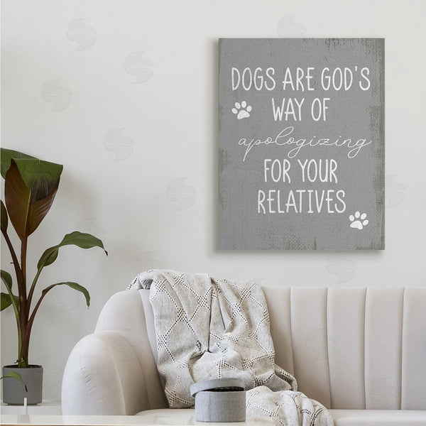Stupell Industries Stupell Studio | Dogs Are God's Way Quote Pawprint Pet Humor Wall Art