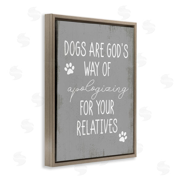 Stupell Industries Stupell Studio | Dogs Are God's Way Quote Pawprint Pet Humor Wall Art
