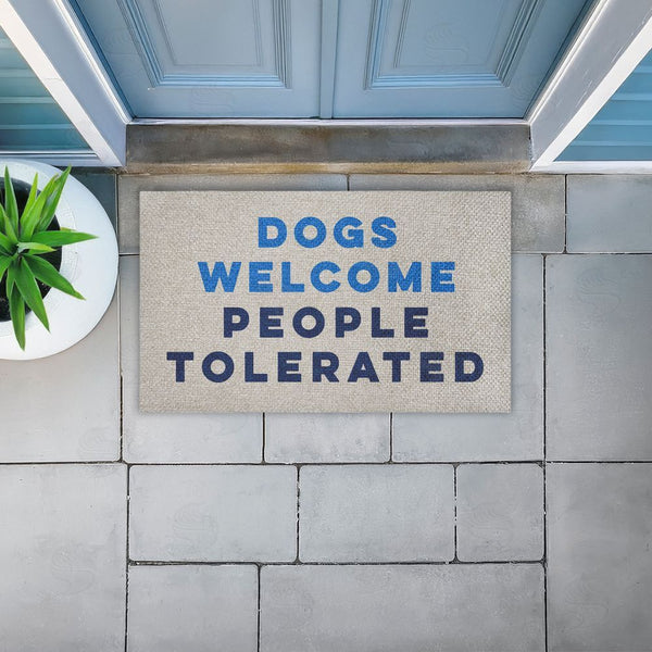Stupell Industries Stupell Studio | Dogs Welcome People Tolerated Faux Sisal Door Mat