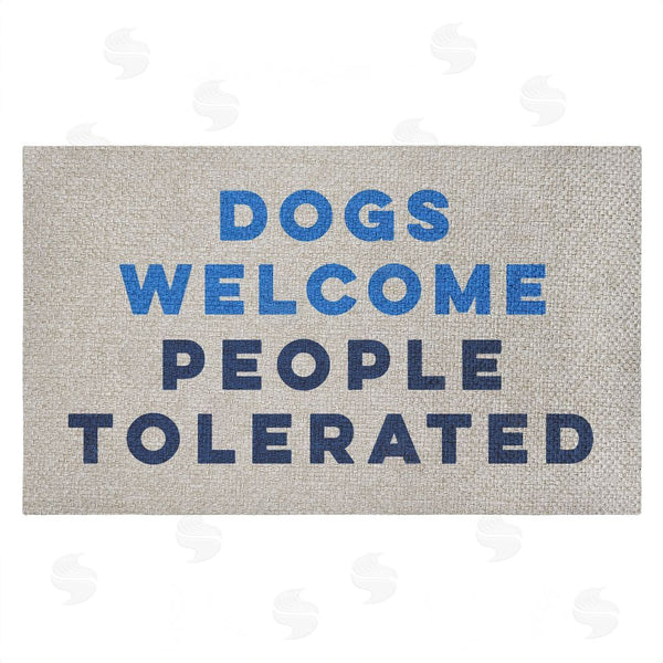 stupell industries Stupell Studio | Dogs Welcome People Tolerated Faux Sisal Door Mat