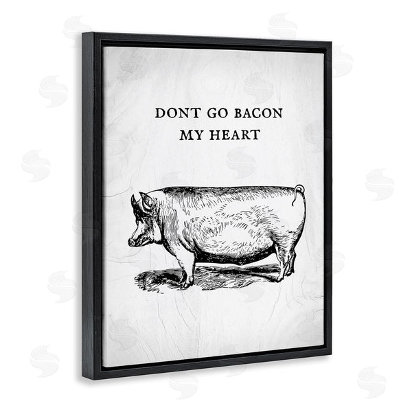 Stupell Industries Stupell Studio | Don't Go Bacon My Heart Funny Pig Phrase Wall Art