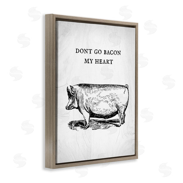 Stupell Industries Stupell Studio | Don't Go Bacon My Heart Funny Pig Phrase Wall Art