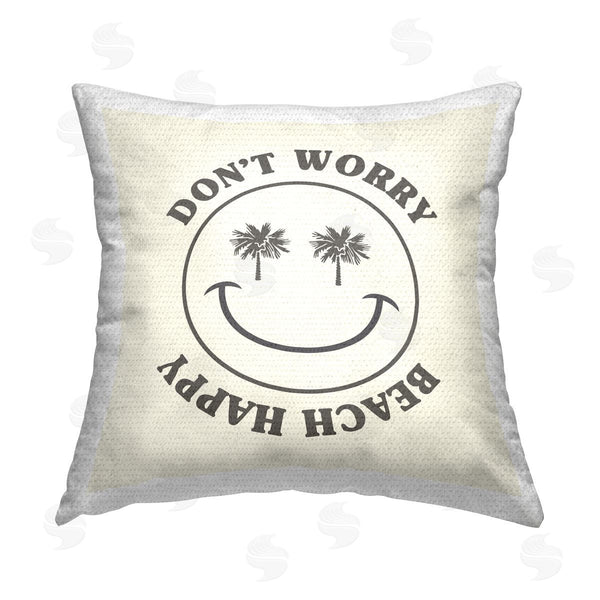 Stupell Industries Stupell Studio | Don't Worry Beach Happy Printed Throw Pillow