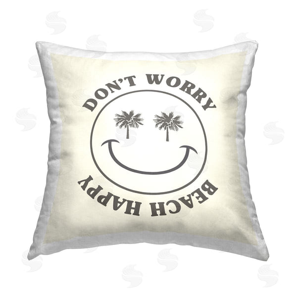 stupell industries Stupell Studio | Don't Worry Beach Happy Printed Throw Pillow