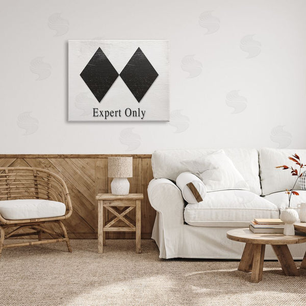 Stupell Industries Stupell Studio | Double Black Diamond Ski Sport Symbol Experts Only Wall Art
