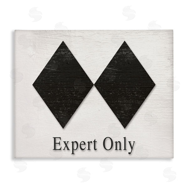 stupell industries Stupell Studio | Double Black Diamond Ski Sport Symbol Experts Only Wall Art