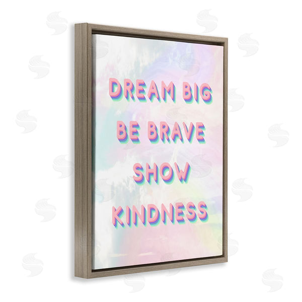 Stupell Industries Stupell Studio | Dream Big Be Brave Retro Tie Dye Pattern Wall Art