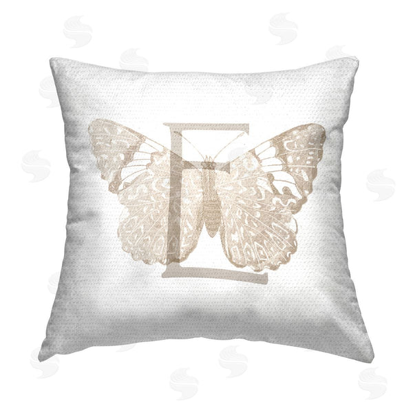 Stupell Industries Stupell Studio | E Butterfly Name Initial Printed Throw Pillow