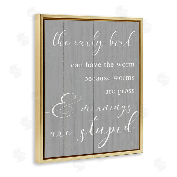 Stupell Industries Stupell Studio | Early Bird Gets Worm Parody Wall Art