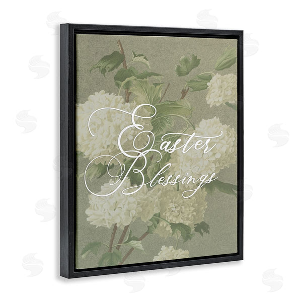 Stupell Industries Stupell Studio | Easter Blessings Sentiment Vintage White Hydrangea Florals Green Wall Art