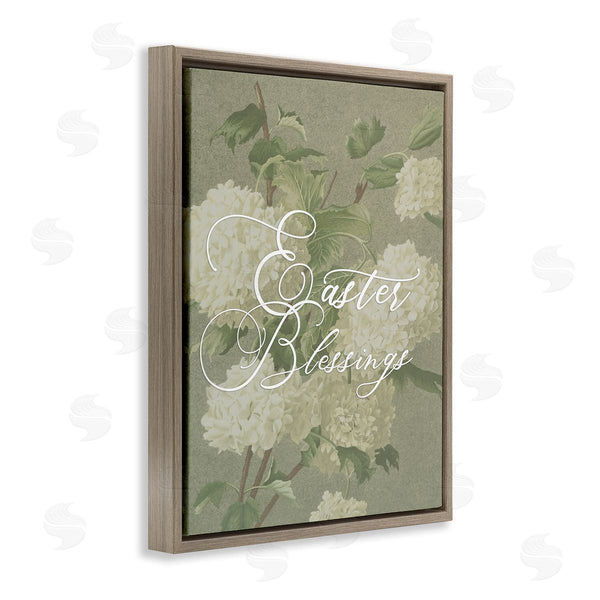Stupell Industries Stupell Studio | Easter Blessings Sentiment Vintage White Hydrangea Florals Green Wall Art