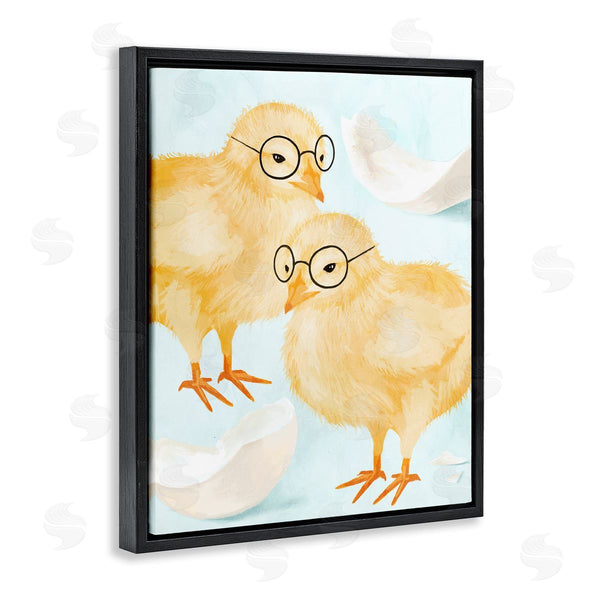 Stupell Industries Stupell Studio | Easter Chicks Hatched Eggs Yellow Birds Round Glasses Wall Art
