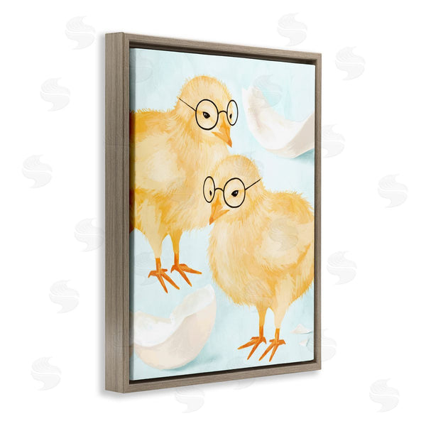 Stupell Industries Stupell Studio | Easter Chicks Hatched Eggs Yellow Birds Round Glasses Wall Art