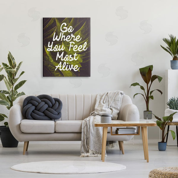 Stupell Industries Stupell Studio | Encouraging Life Calligraphy Quote Botanical Plant Leaf Wall Art