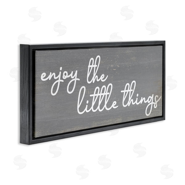 Stupell Industries Stupell Studio | Enjoy The Little Things Phrase Cursive Grey White