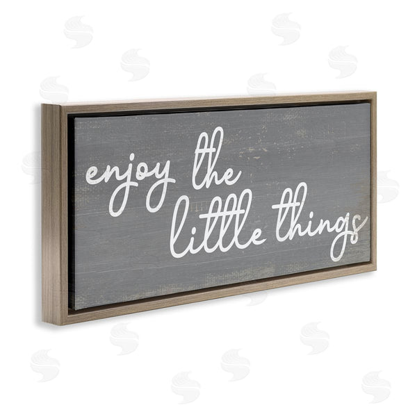 Stupell Industries Stupell Studio | Enjoy The Little Things Phrase Cursive Grey White