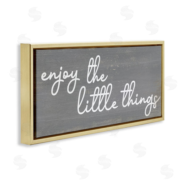 Stupell Industries Stupell Studio | Enjoy The Little Things Phrase Cursive Grey White