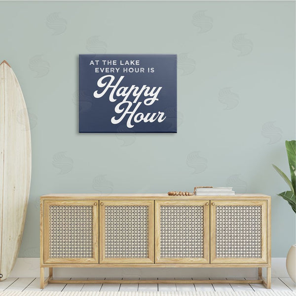 Stupell Industries Stupell Studio | Ever Hour's Happy Hour Nautical Lake Sign Wall Art