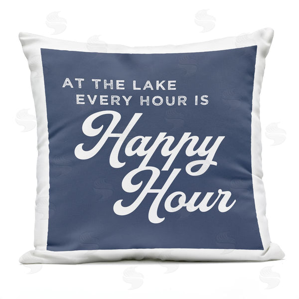 Stupell Industries Stupell Studio | Every Hour Is Happy Hour Lake House Phrase Printed Throw Pillow