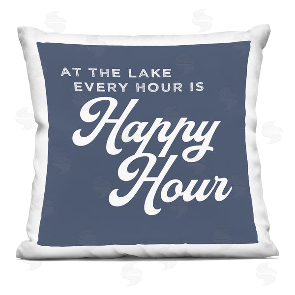 stupell industries Stupell Studio | Every Hour is Happy Hour Lake House Phrase Printed Throw Pillow