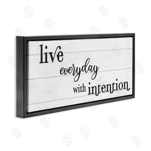 Stupell Industries Stupell Studio | Everyday With Intention Phrase Minimal Black White Text