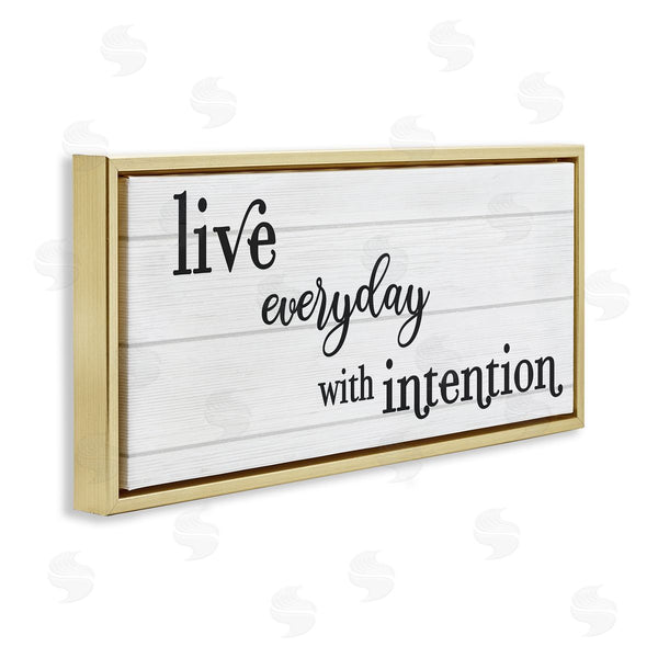 Stupell Industries Stupell Studio | Everyday With Intention Phrase Minimal Black White Text