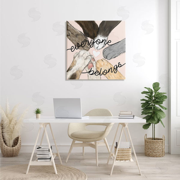 Stupell Industries Stupell Studio | Everyone Belongs Inclusivity Phrase Pet Cat Paws Wall Art