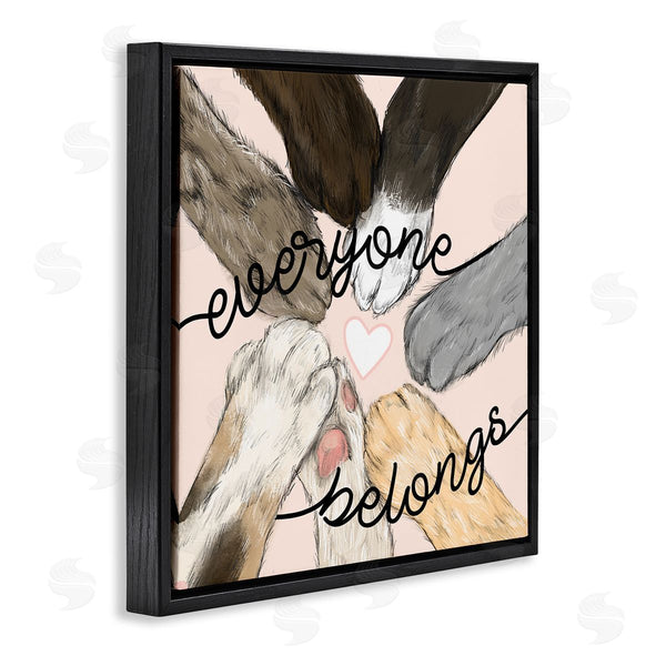 Stupell Industries Stupell Studio | Everyone Belongs Inclusivity Phrase Pet Cat Paws Wall Art