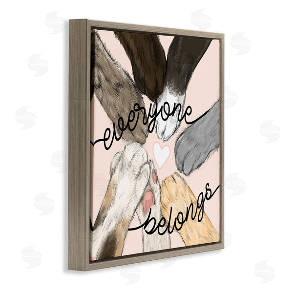 Stupell Industries Stupell Studio | Everyone Belongs Inclusivity Phrase Pet Cat Paws Wall Art