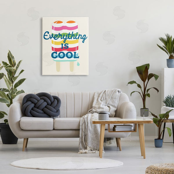 Stupell Industries Stupell Studio | Everything Is Cool Summer Striped Ice Pop Snack Wall Art